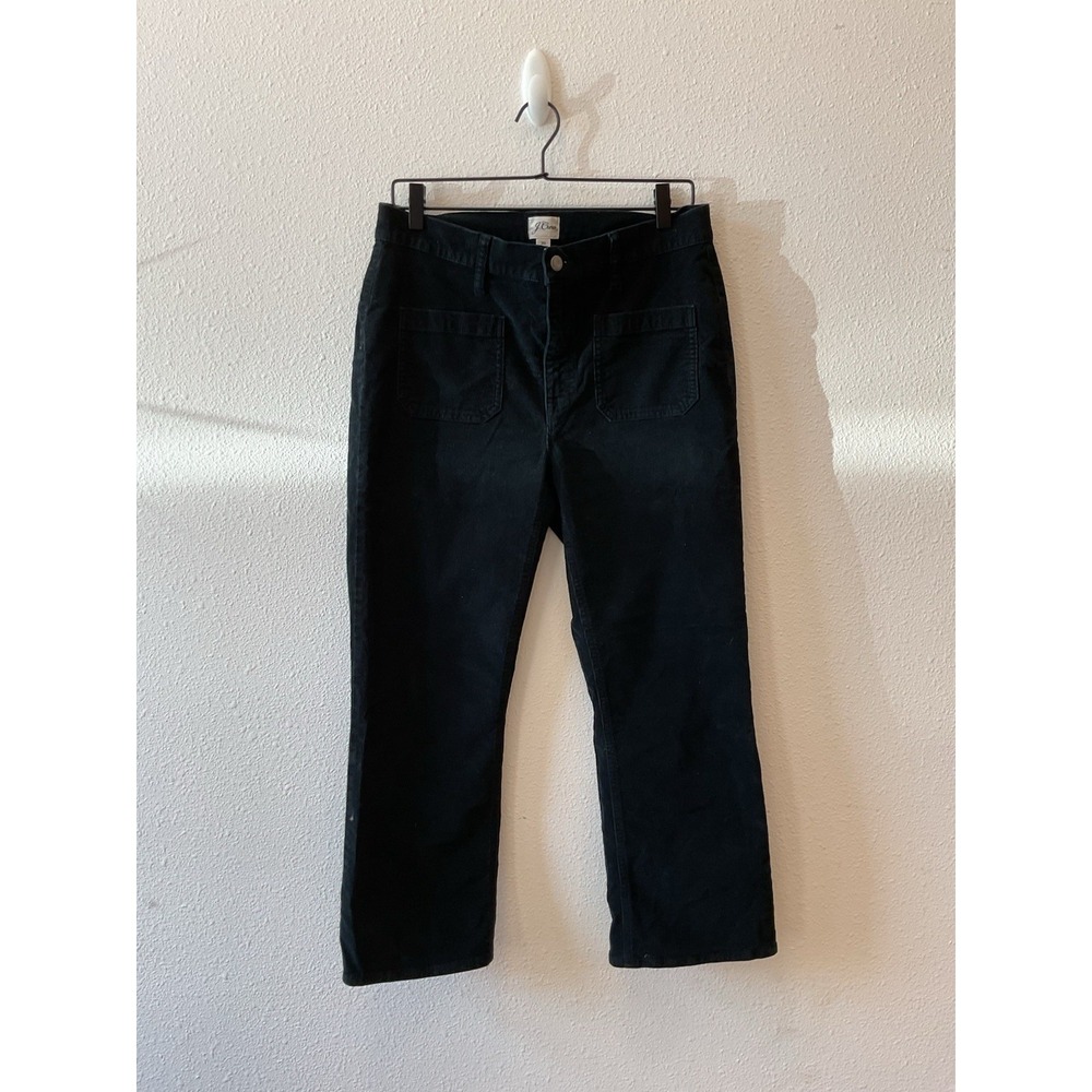 J‎ Crew Denim Women Black Jeans Size 30 Billie Demi Boot Crop Straight Cord
